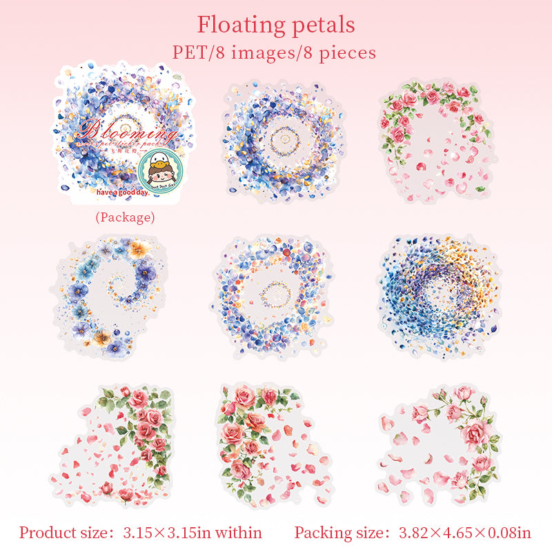 8pcs flower blooming sticker pack (S25082707)