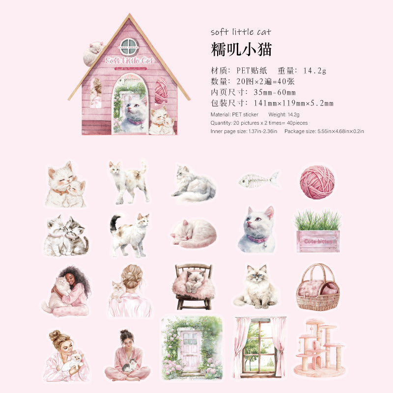 40pcs cat and dog sticker pack (S25070407)