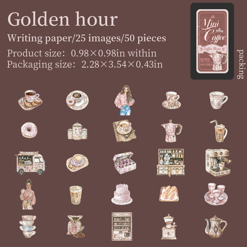 50pcs coffee mini-sticker tin box (S25082507)