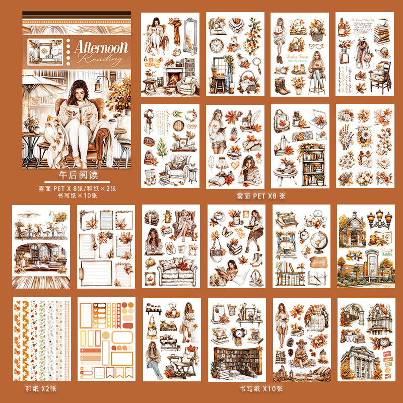 20sheets landscape pre-cut sticker book (TZB25071807)