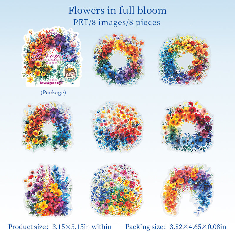 8pcs flower blooming sticker pack (S25082707)