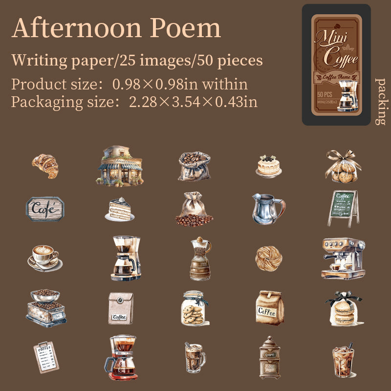 50pcs coffee mini-sticker tin box (S25082507)