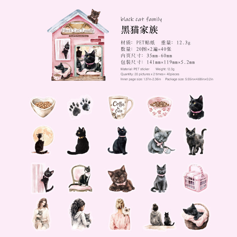40pcs cat and dog sticker pack (S25070407)