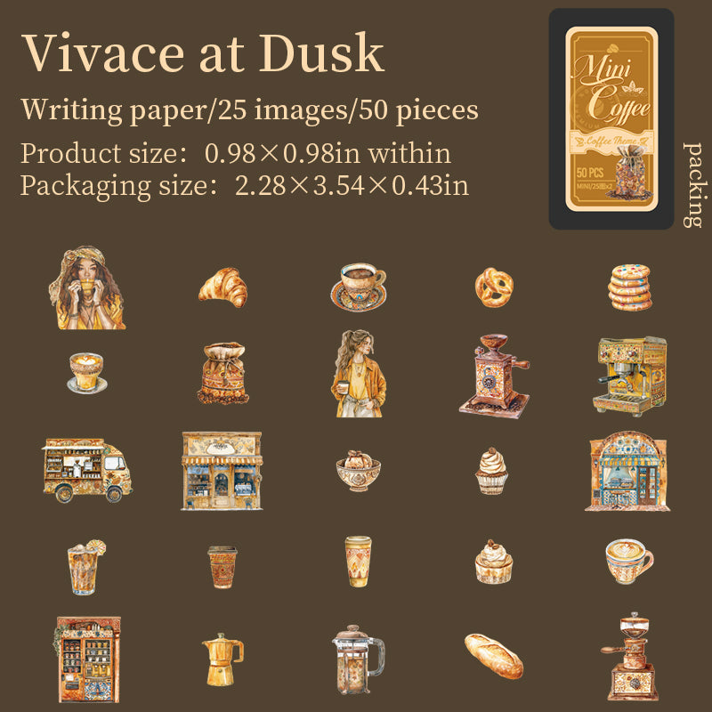 50pcs coffee mini-sticker tin box (S25082507)