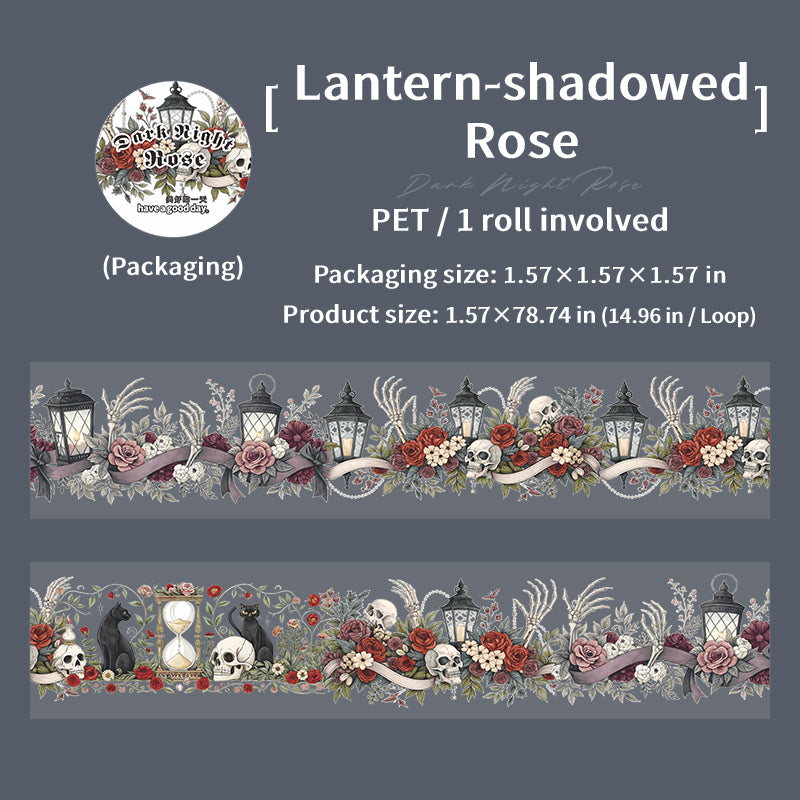 1 roll dark skull rose PET-tape (T25081907)