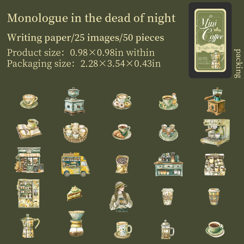 50pcs coffee mini-sticker tin box (S25082507)