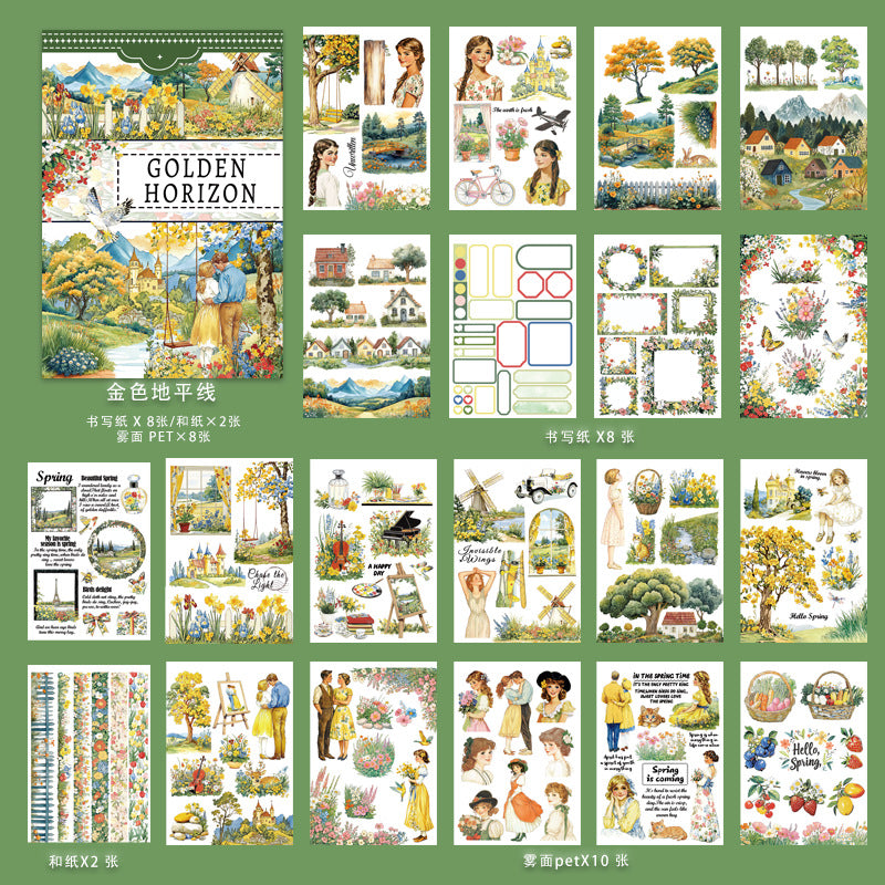 20sheets landscape pre-cut sticker book (TZB25071807)