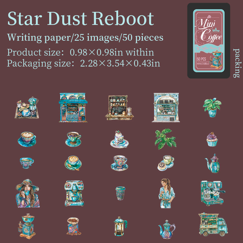 50pcs coffee mini-sticker tin box (S25082507)