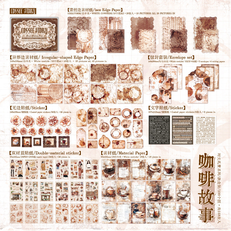 158pcs vintage sticker tin box (S25060706)