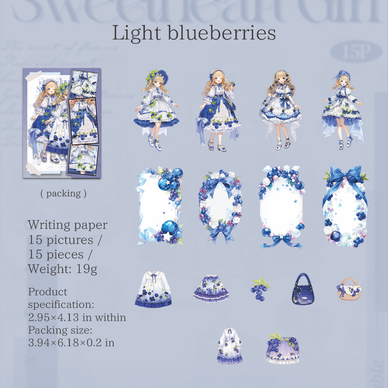 15pcs fruit girl sticker pack (S25082508)