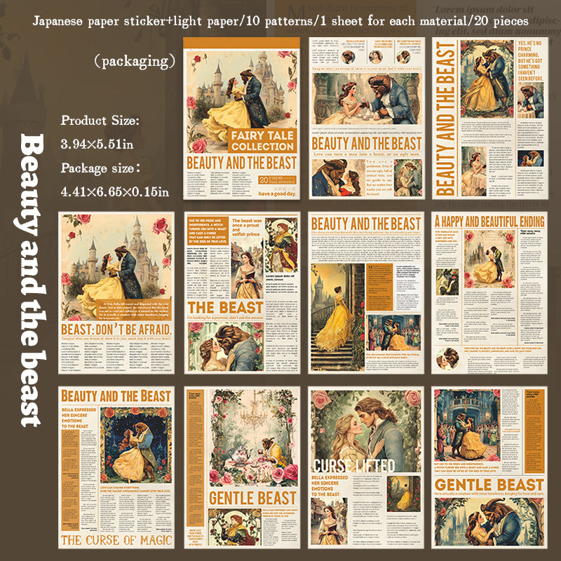 20sheets washi-sticker+paper book (S25090409)