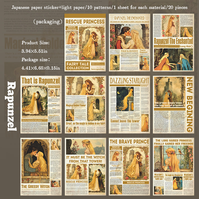 20sheets washi-sticker+paper book (S25090409)