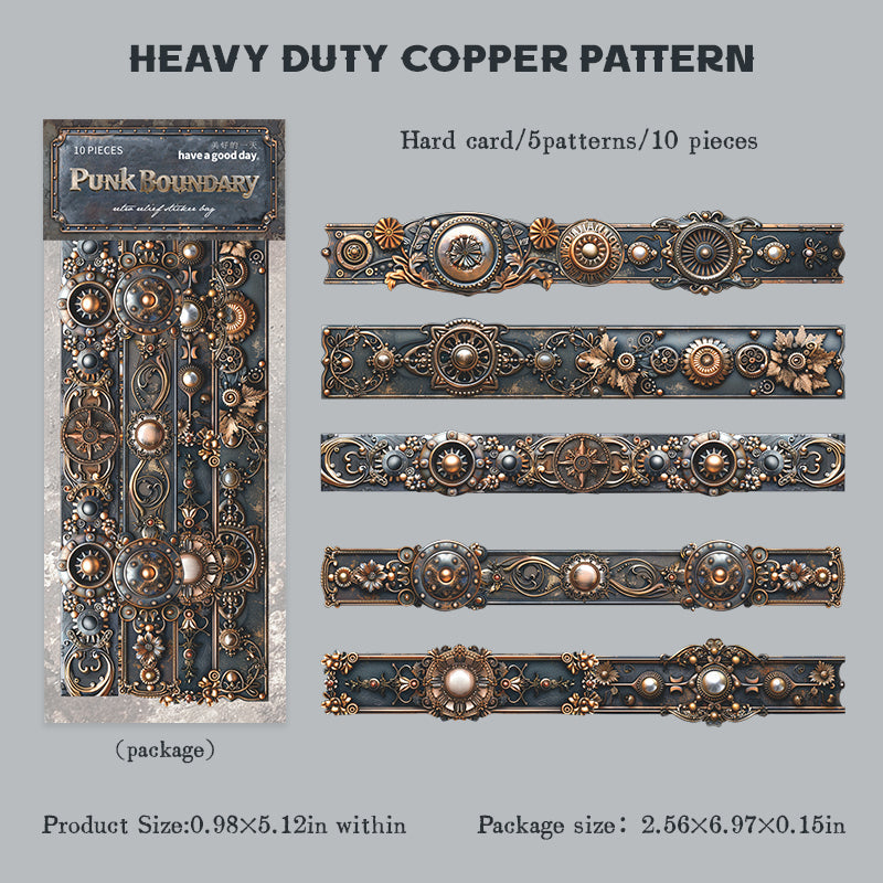 10-pack steampunk-kortklistermärken (S25121601)