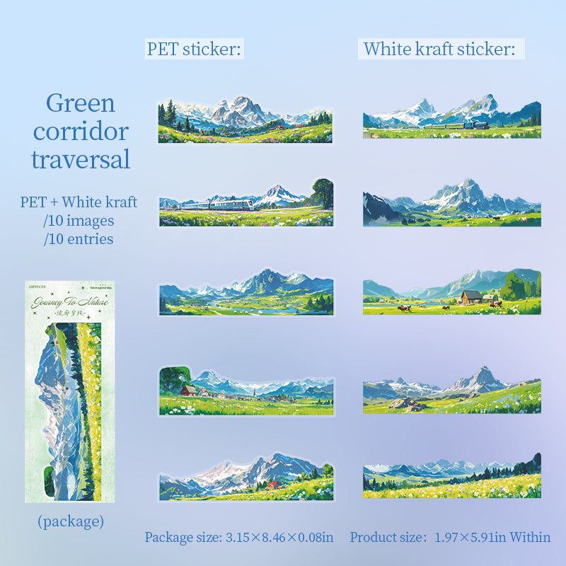 10pcs landscape sticker pack (S25100901)