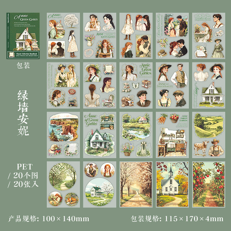 20sheets novel character PET-sticker book (TZB25120501)