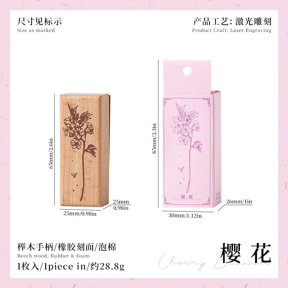 1pc floral wooden stamp(Z26080501)