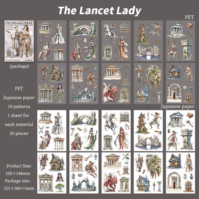 20sheets professional PET+washi sticker book (TZB25090901)