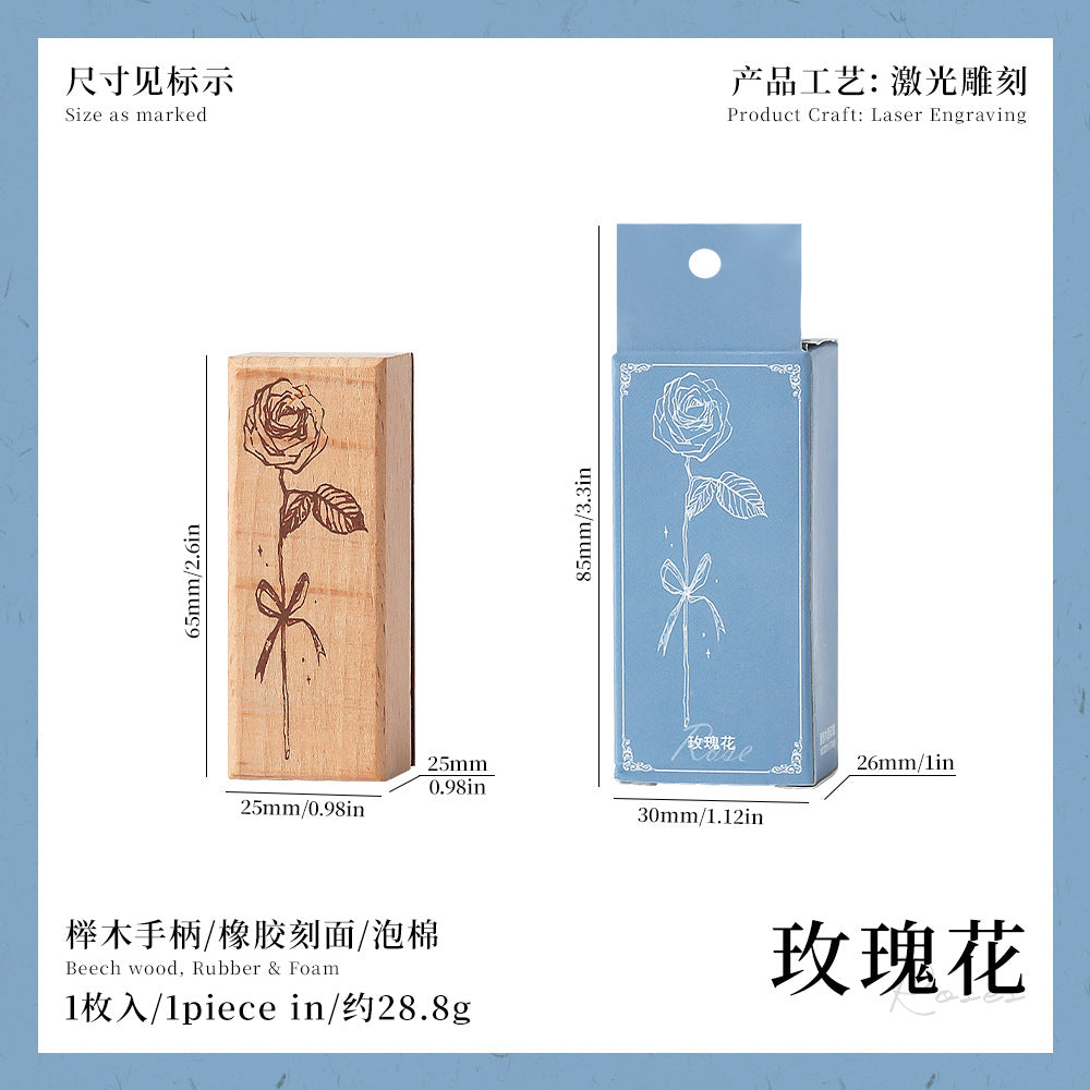 1pc floral wooden stamp(Z26080501)
