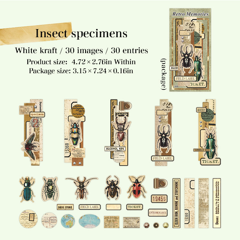 30pcs retro memory sticker+paper pack (P25101610)