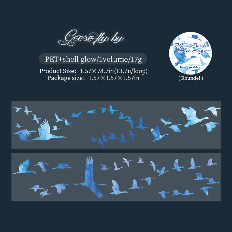 1 roll flying bird PET- tape (T25092510)