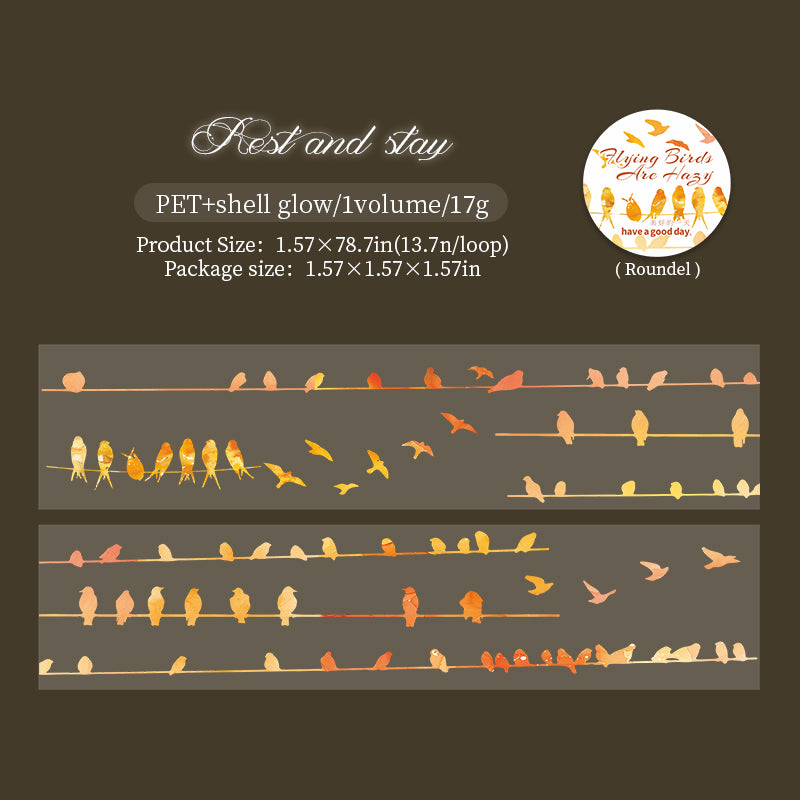 1 roll flying bird PET- tape (T25092510)