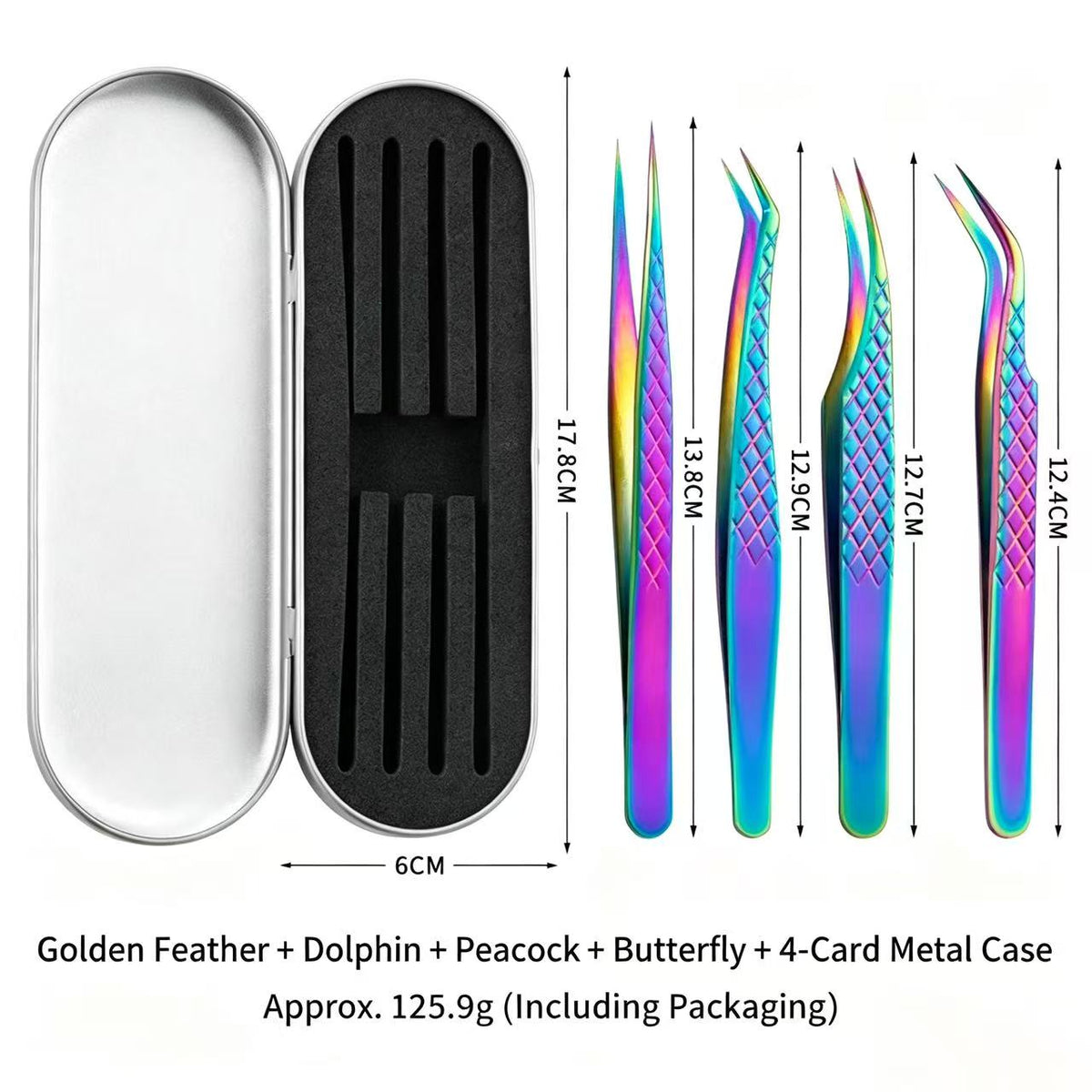 4pcs Tweezers tin box set (H26073011)