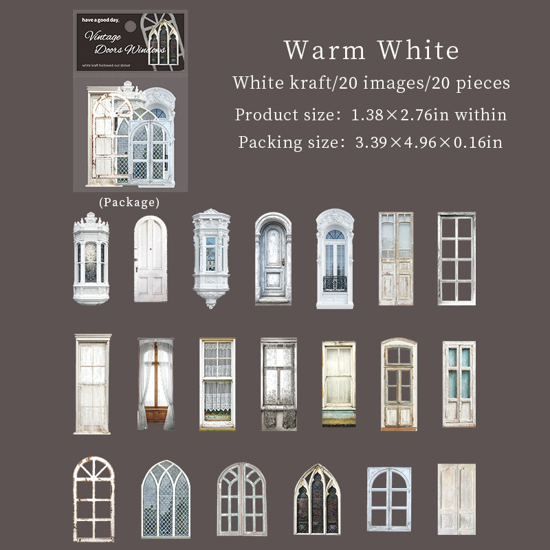 20pcs vintage window door sticker pack (S25102111)