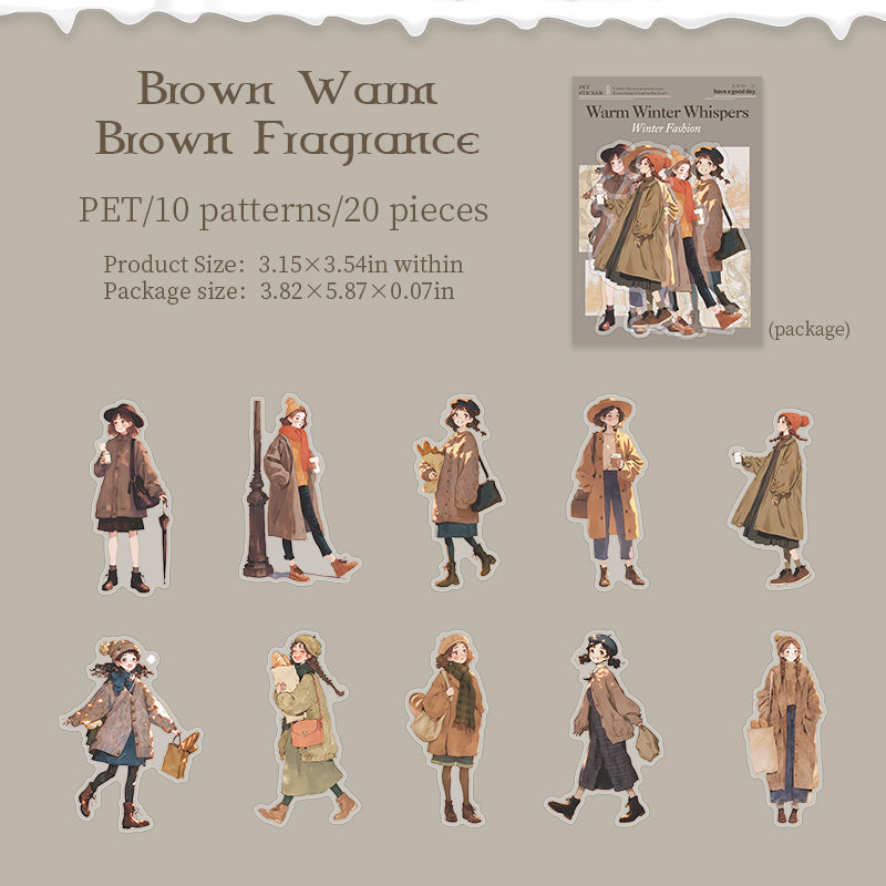 20pcs winter girls sticker pack (S25110611)