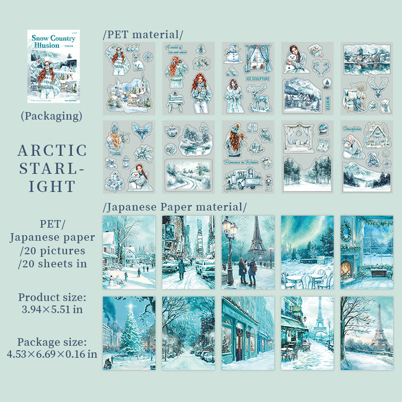 20pcs snow country sticker book (TZB25110612)