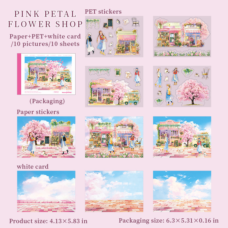 10sheets leisure holiday paper+card+PET sticker book (TZB25102112)