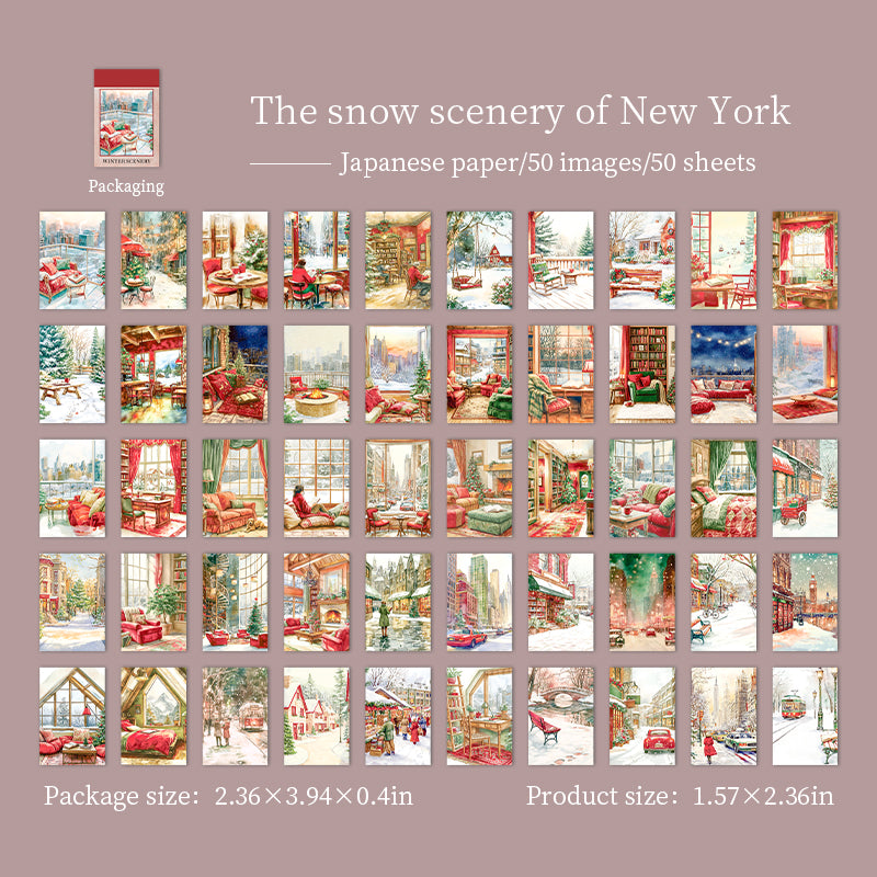 50pcs winter country mini sticker book (S25110614)