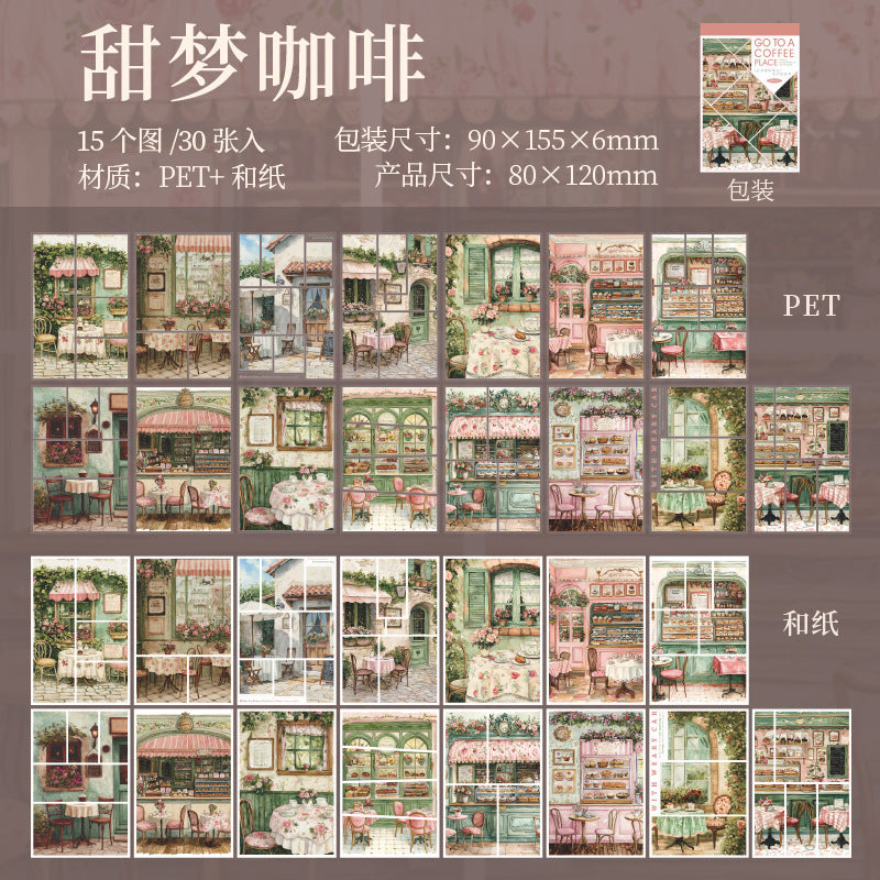 30sheets coffee sticker book (TZB25051903)