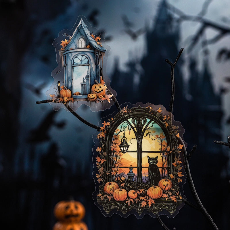 10pcs dark night window PET-sticker pack (S25081905)