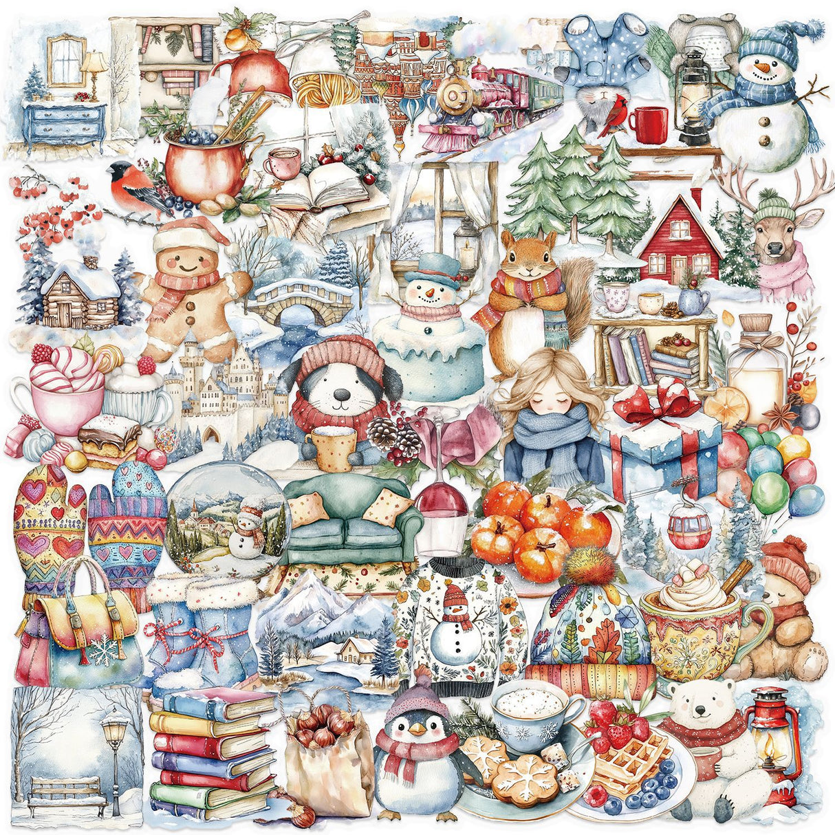 50pcs winter christmas sticker pack(S26061807)