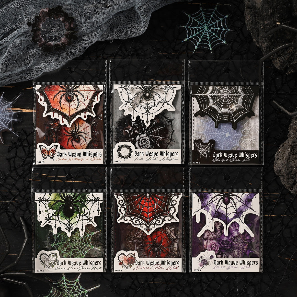 Dark spider web sticker pack 10pcs (S26090901)