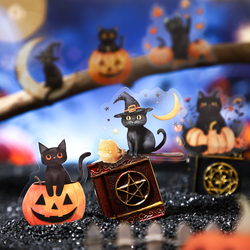 20pcs halloween cat sticker pack (S25080608)