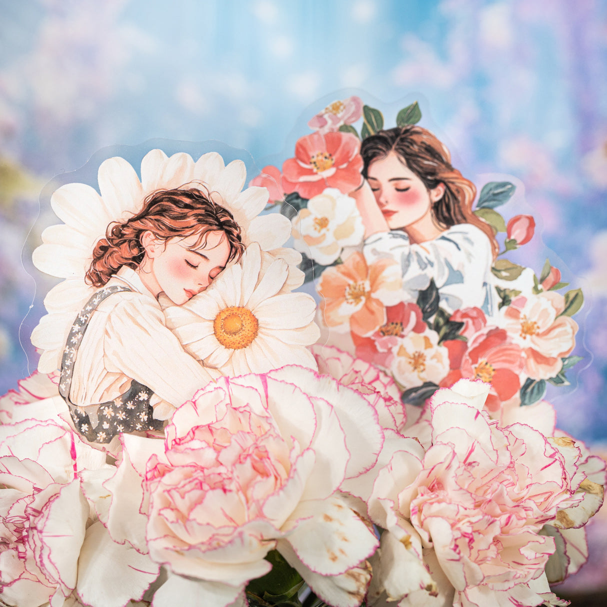 6pcs embrace flowers beauty sticker pack (S25070202)