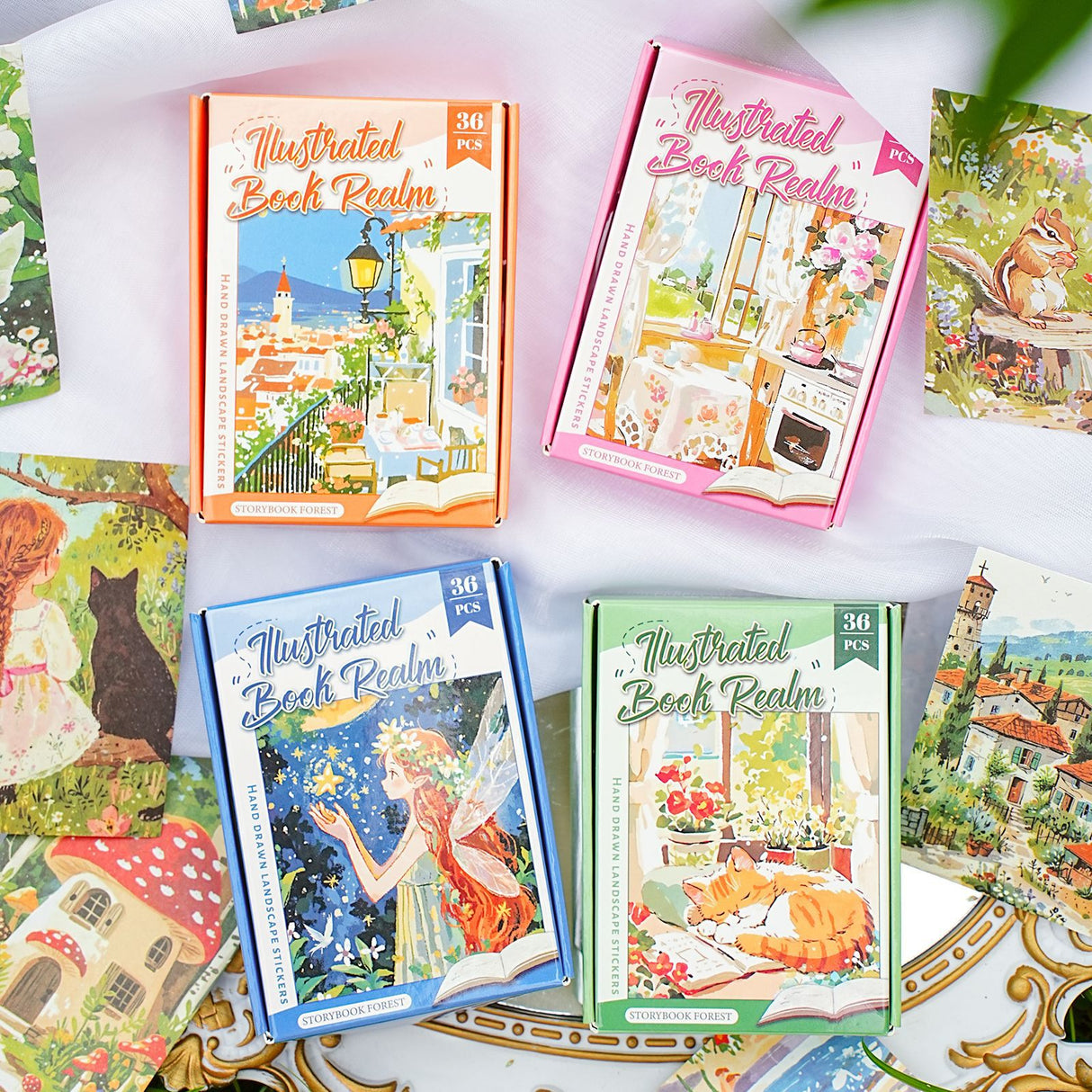 36pcs book realm sticker box (S25070402)