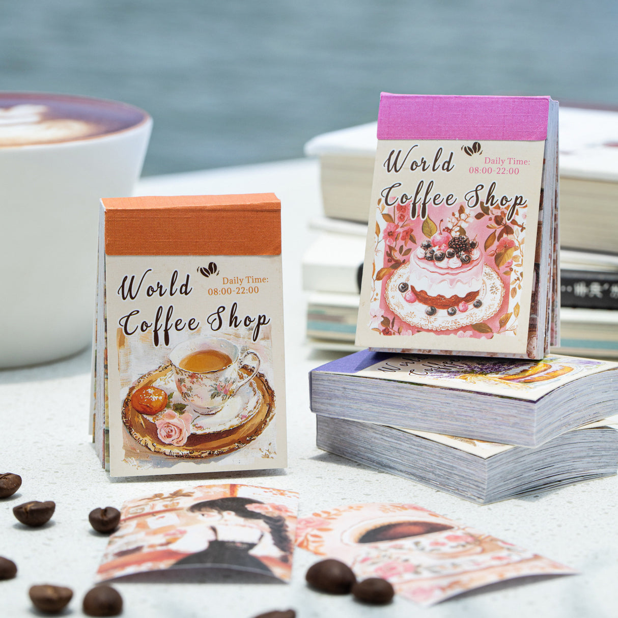 50pcs coffee shop mini sticker book (TZB25062801)