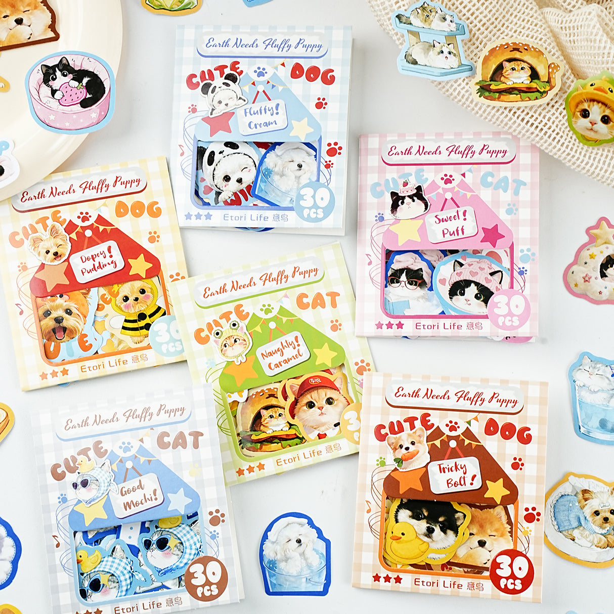 30pcs cute kitty doggy sticker pack (S26032304)