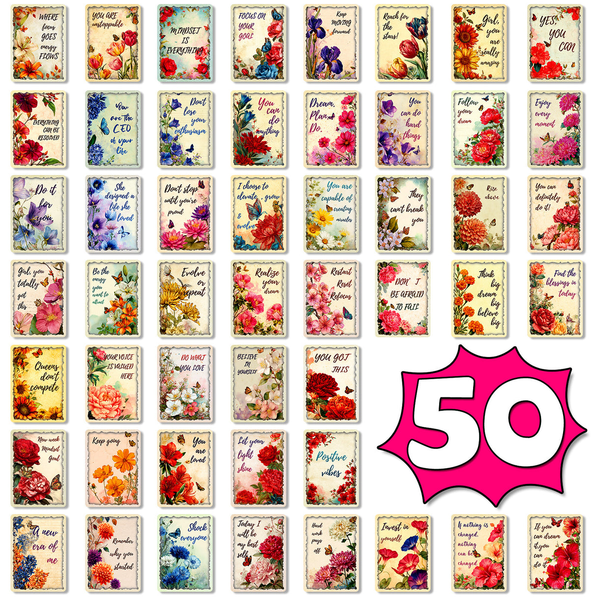 50pcs words ATC-CRAD (C25091707)