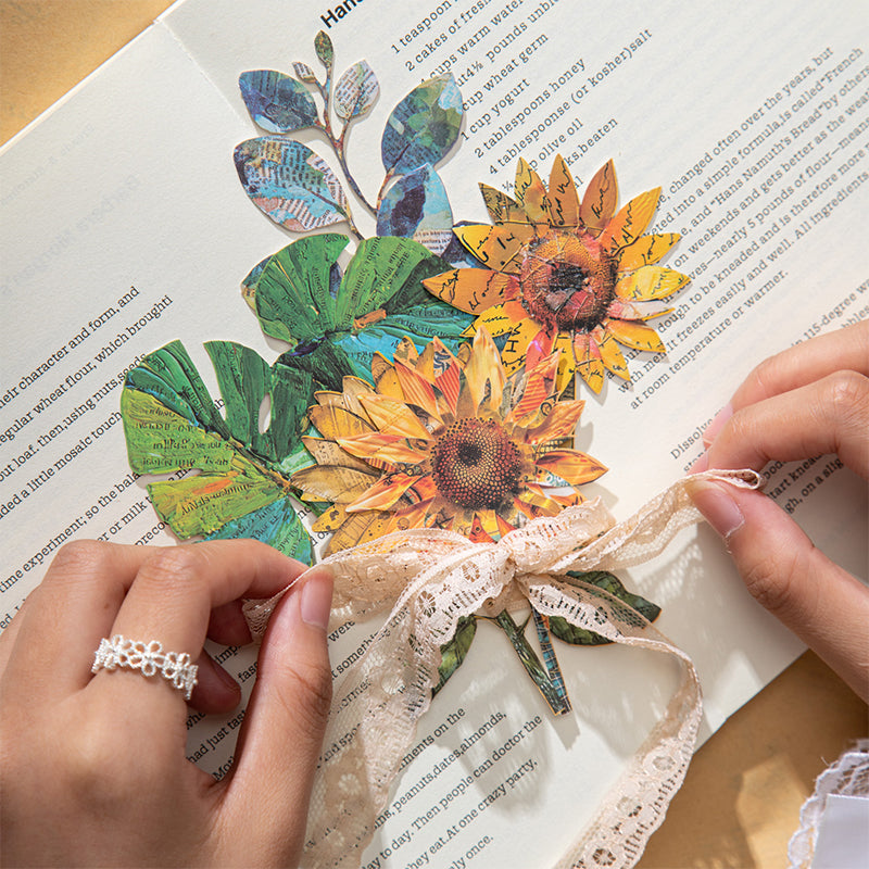 10pcs paper flower sticky card pack (S25082706)