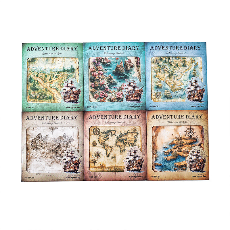 10pcs adventure diary sticker pack (S25100904)
