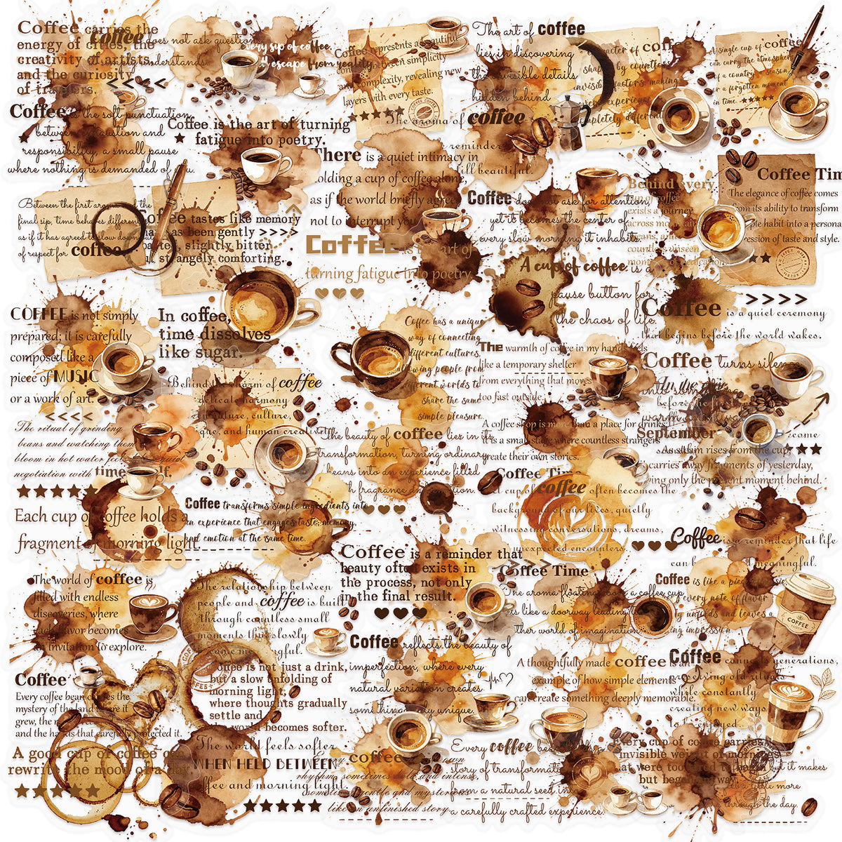 50pcs coffee spoiled sticker pack(S26082406)