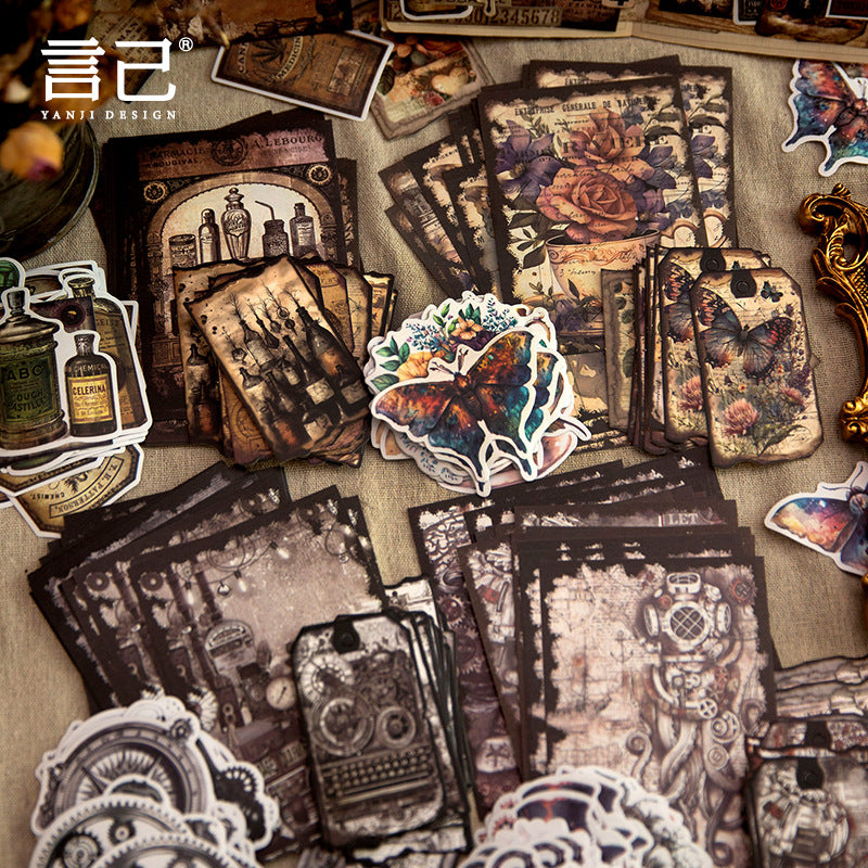 90pcs vintage sticker+paper pack(P26041601)