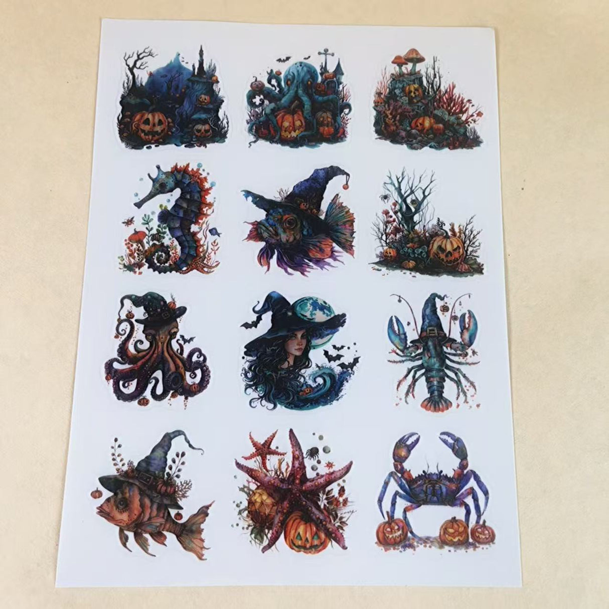 1 sheet Halloween sea animal A5 PET-pre cut sticker (S25101504)