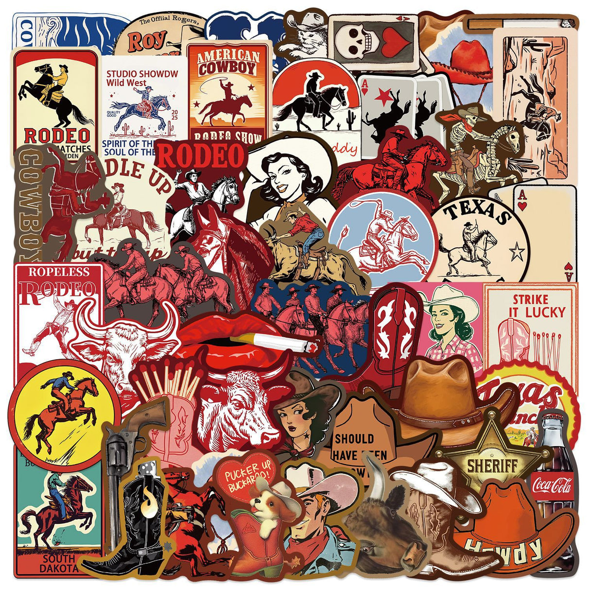 50pcs west cowboy sticker pack (S25081105)