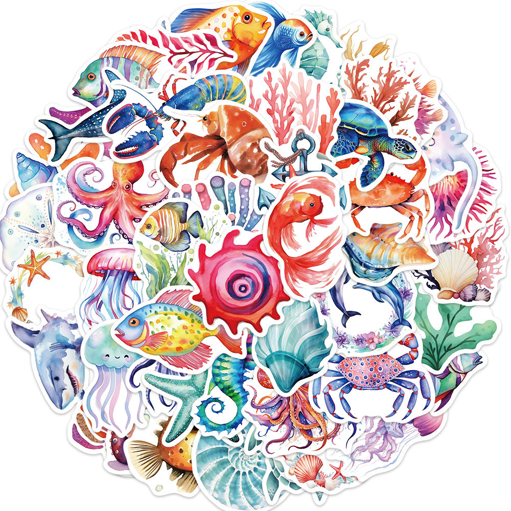 50pcs sea animals stickers pack(S25101505)