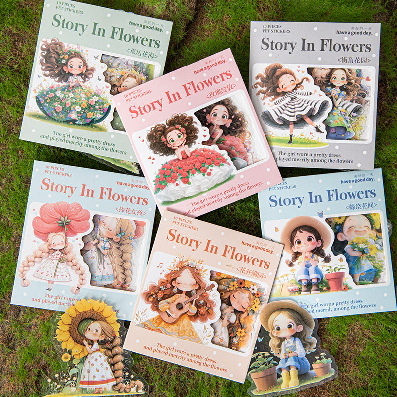 10pcs story in flower PET-sticker pack (S25071102)