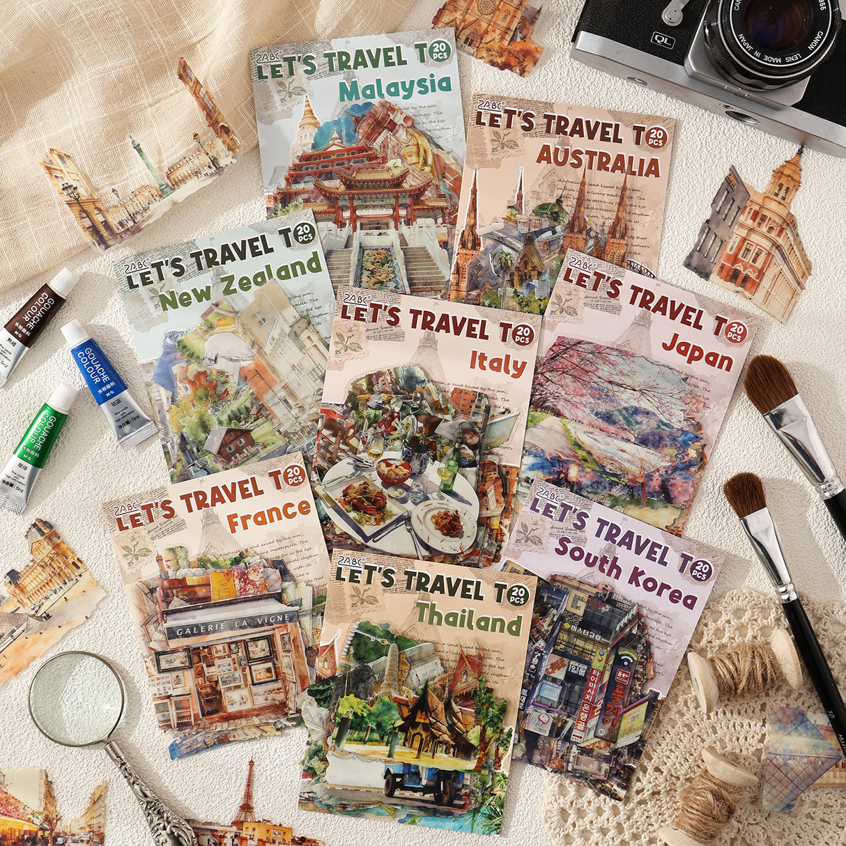 20pcs travel country sticker pack (S26032303)